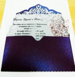 Декоративный конверт, лазерная резка, цифровая печать - заказ в СПб